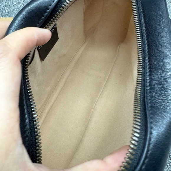 100% Authentic GUCCI GG Marmont Black Leather Shoulder Bag 800-121724 - Picture 12 of 14